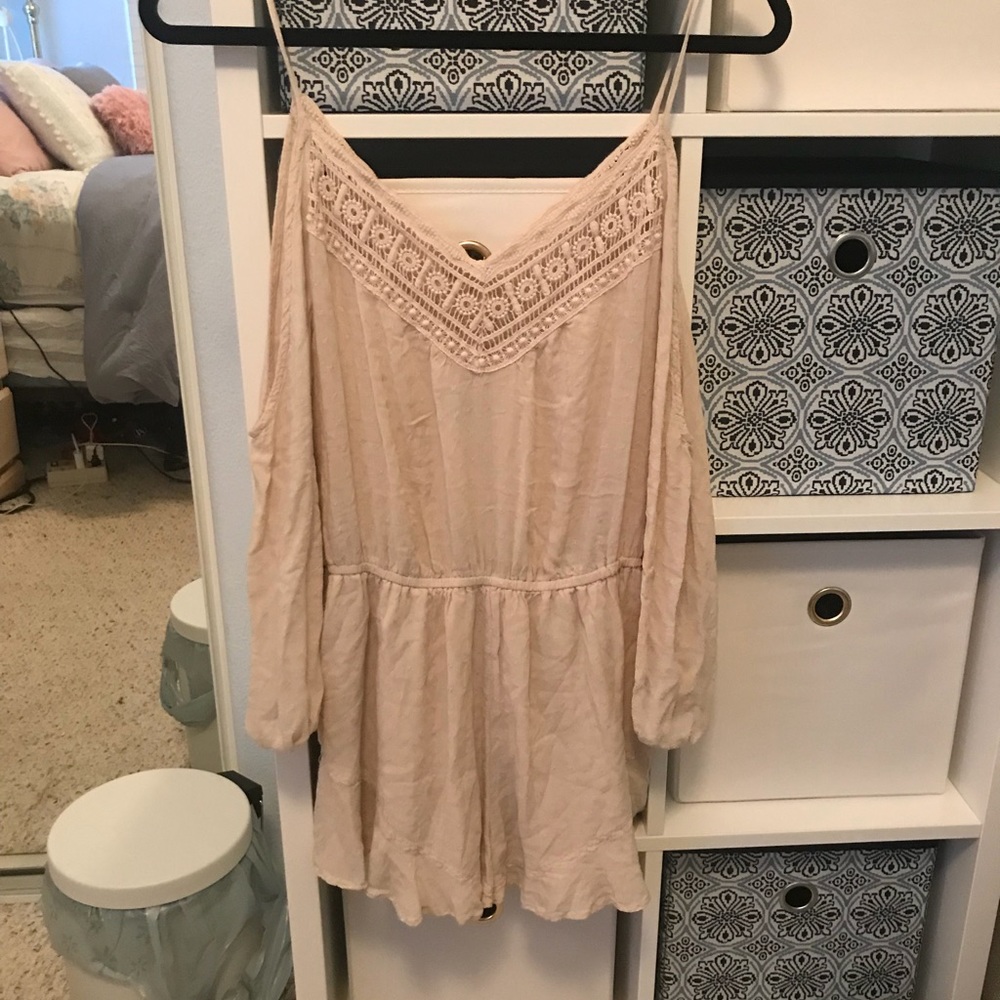 UO Crochet Open Shoulder Romper